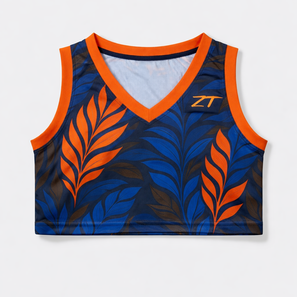 "Sunset Leaves CropTop" DriFit Tank Top